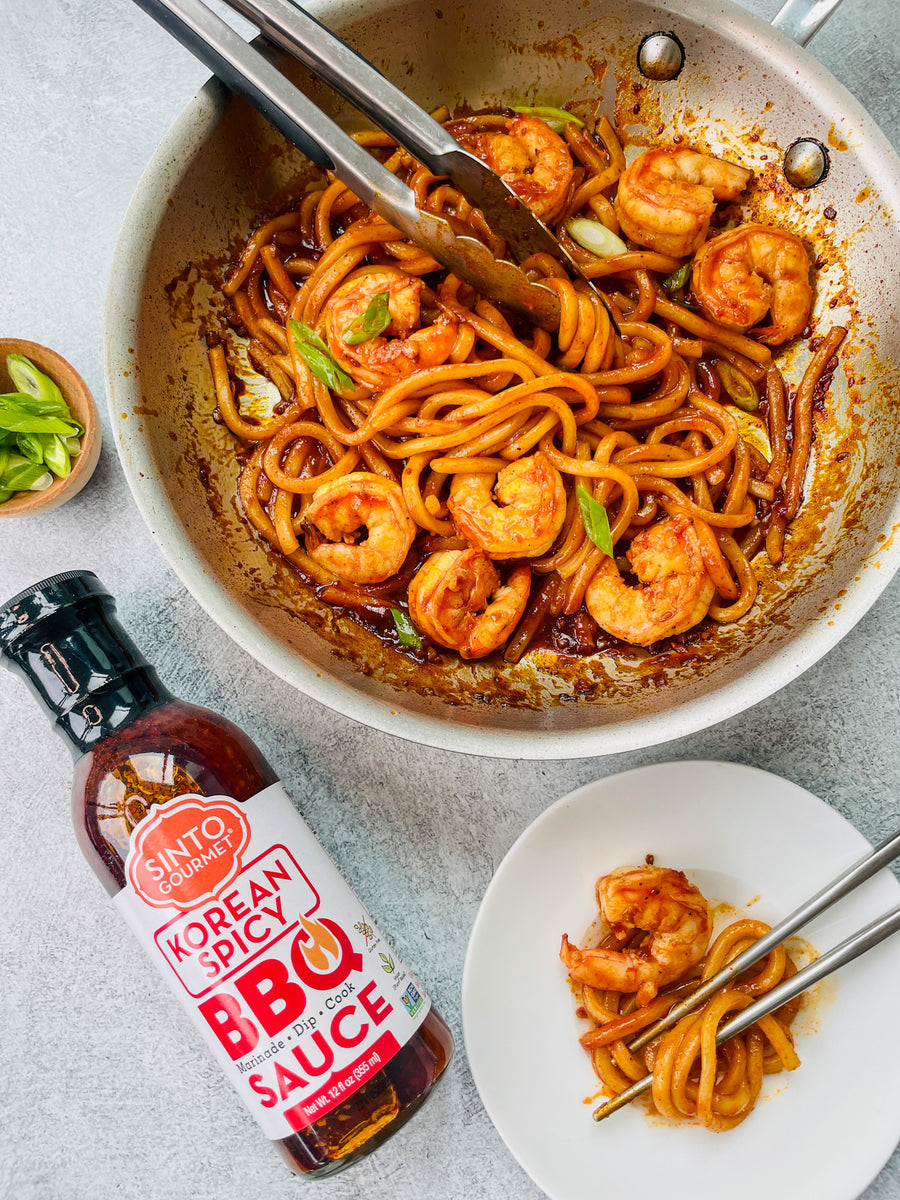 Spicy Udon Stirfry with Shrimp – Sinto Gourmet
