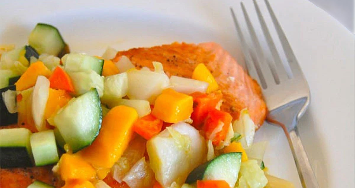 Kimchi Mango Salsa w/ Seared Salmon – Sinto Gourmet